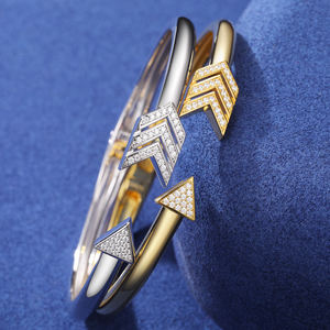 Arrow Cuff <b>Bracelet</b> 18K <b>Solid</b> Gold Diamond Channel Setting Luxury Unisex Everyday Wear - Product Image 1