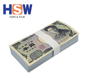 Rouleau de ruban adhésif en papier kraft blanc 115 µm, utilisation de la machine à cerclage à chaud à basse température, largeur de 18,5 mm pour les billets de banque/les devises - Product Image 6