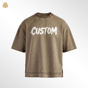 T-shirt 100% coton pour homme, coupe ample, imprimé, design personnalisé, haute qualité, tissu épais - Product Image 5