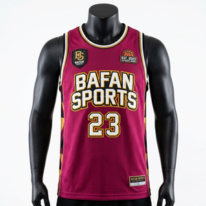 Camiseta de baloncesto Elite 165 GSM de malla de poliéster que absorbe la humedad para hombre, magenta, rosa, con bordado de logotipo personalizado, camisetas de baloncesto - Product Image 6