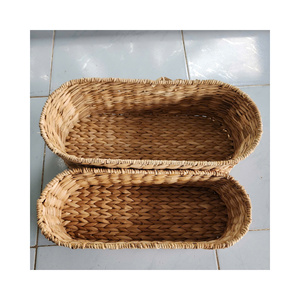 Natural Cattail Basket Handcrafted Woven Storage Bin Iron Frame Open Laundry Basket Bulk Wholesale Vietnam Supplier Base - Product Image 3