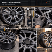 Velg Tempa 16-Spoke Split Y dengan Rivet Lip Gloss Gunmetal Face + Cekung 18-22 Inch 5x112 6061-T6 untuk BMW Audi Mercedes-Benz