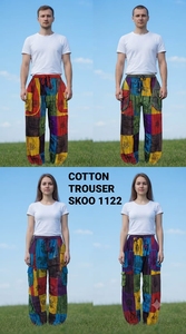 Wholesale Summer Indian Cotton Patchwork Trousers Women Bohemian Vintage Style Handmade Washed Eco-Friendly Elastic High Waist - Product Image 5