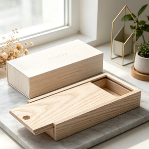 Caja de Regalo de Madera MDF Ecológica OEM, Rectangular, Barnizada, con Acabado Suave al Tacto, Pequeña Caja de Madera Deslizante para Joyería, Manualidades y Embalaje - Product Image 2