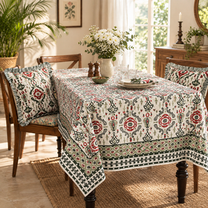 Mantel Rectangular de Algodón con Estampado a Mano Moderno de Ridhi, para Decoración del Hogar, Fiestas de Navidad y Cenas de Boda - Product Image 2