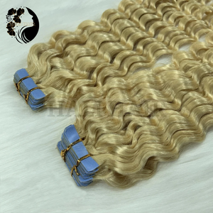 Extensiones de cabello humano Remy vietnamita 100% 100g Listo para enviar Cinta rizada profunda Cabello teñido con permanente de trama única Todos los colores disponibles - Product Image 3