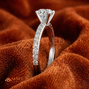 925 Sterling <b>Silver</b> Emerald Cut Moissanite/Diamond Engagement <b>Ring</b> for Women, Pave Diamond Band <b>Solitaire</b> <b>Ring</b> - Product Image 2