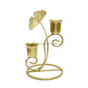 Portavelas de hierro con notas musicales decorativas vintage y flores con acabado dorado, ideal para fiestas y ambiente doméstico al mejor precio - Product Image 5