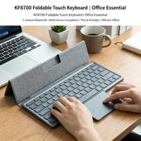 Keyboard Nirkabel 78 Tombol dengan Touchpad, Sarung Kulit, Keyboard Lipat Mini Portabel untuk iPad, Tablet, Ponsel, Laptop, Kantor