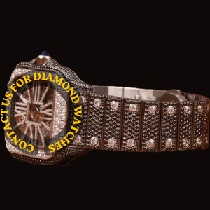 Montre Hip Hop de Qualité Export pour Hommes avec Grand Cadran, Lunette Sertie de Diamants et Design Urbain Tendance – Fournisseur Indien - Product Image 2