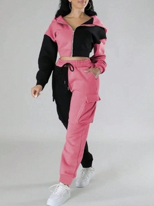Ensemble de travail deux pièces pour femmes, automne, décontracté, coupe-vent, antibactérien, respirant, veste à capuche et pantalon uniforme - Product Image 4