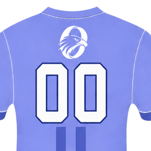 Camiseta Deportiva de Manga Corta Azul Periwinkle y Blanca con Cuello Redondo y Rayas para Entrenamiento Atlético, Uniforme de Béisbol - Product Image 4