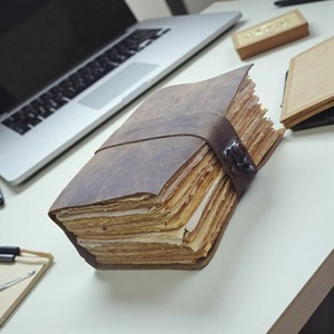 Rustic Leather Journal 400 Pages Sewing Binding Side <b>Lock</b> Soft Cover Gift - Product Image 4