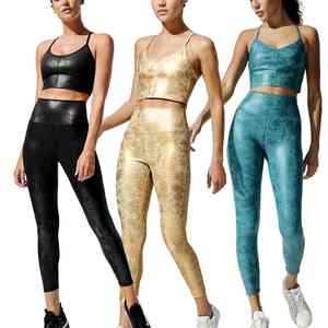 Conjunto Deportivo para Mujer 2026, Leggings y Sujetador Deportivo para Gimnasio y Running, Transpirable, Ligero, Sin Costuras, Elástico, Corto, Cómodo, para Adultos, Conjunto de Yoga - Product Image 1