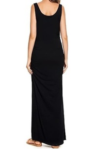 Vestido Largo Formal de Maternidad sin Mangas, Color Negro, de Alta Calidad, para Mujer, Estilo Maxi, para Lactancia - Product Image 4