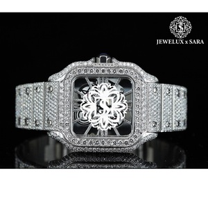 Reloj de Diamantes Moissanite Helados de Excelente Calidad, Reloj de Joyería Brillante para Hombre o para Fiestas, Disponible a Buen Precio - Product Image 1