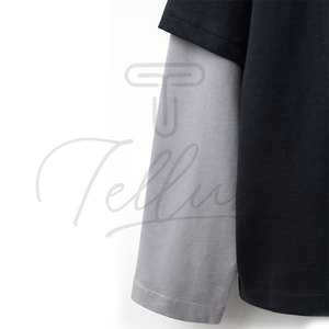 Camiseta de Manga Larga de Alta Calidad para Hombre, Algodón, Lisa, Negra, Transpirable, Cuello Redondo - Product Image 4