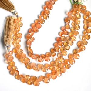 100% arrivée naturelle topaze impériale perles en forme de coeur à facettes coupe perle topaze impériale pour la fabrication de bijoux - Product Image 4