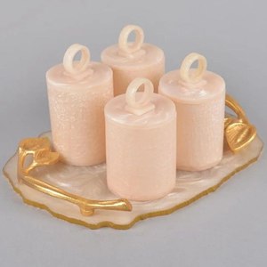 Pink Epoxy Resin <b>Spice</b> <b>Jars</b> With Resin Lids Vintage Storage Bottles Set Of Four On Containers For Wedding Decor Decorative Tray - Product Image 1