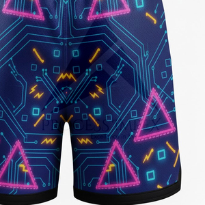 Shorts de Playa para Hombre con Estampado Geométrico, Secado Rápido, Poliéster, Cordón Ajustable, Casuales - Product Image 6