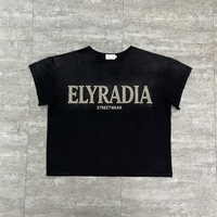 T-shirt en maille ample pour homme ELYRADIA, personnalisé, à manches courtes, avec logo brodé, strass et impression sérigraphique 240G