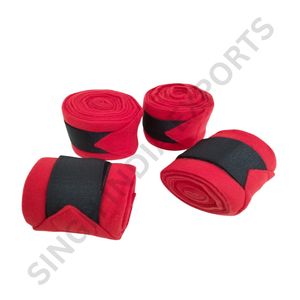 Juego de 4 vendajes y envolturas para patas de caballo en rojo, azul, marino, negro, rosa y blanco, de forro polar, 300x10cm, en caja - Product Image 5