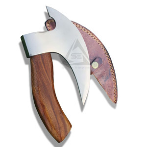 Unique Style Solid Color Pizza Cutting <b>Axe</b> with <b>Wood</b> Handle and Stainless Steel Blade Customizable Pakistan Manufactured - Product Image 1