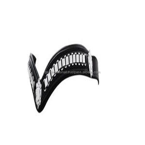 Bande de front de haute qualité avec conchos en métal et chaîne à la main en cuir véritable - Product Image 1