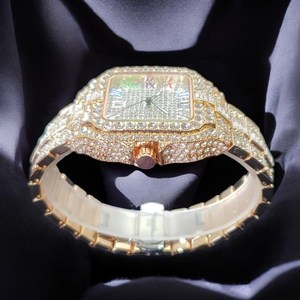 Reloj cronógrafo de moissanita - Pasa la prueba del detector de diamantes, reloj de moissanita 100% hecho a mano - Venta al por mayor y al por menor de proveedor indio - Product Image 4