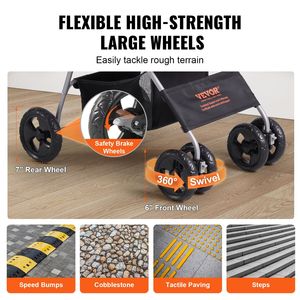 4-Wheel Pet Stroller with Rotate Brakes 35lbs <b>Weight</b> Capacity Detachable Puppy Carrier <b>Storage</b> for Dogs - Product Image 3