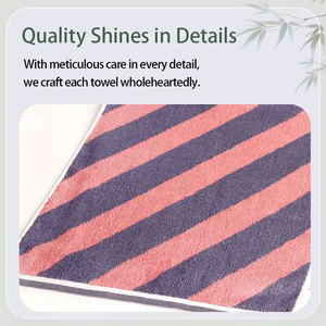Ensemble de serviettes rafraîchissantes en tissu éponge de coton de bambou écologique, antimicrobiennes et à séchage rapide, multicolores et rayées, pour le bain, le visage et le sport - Product Image 4