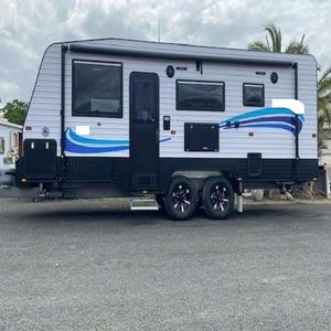 Remolque de lujo para acampar fuera de carretera, ideal para viajes de aventura, con área para dormir, cocina, almacenamiento, energía solar y resistencia a la intemperie. - Product Image 1