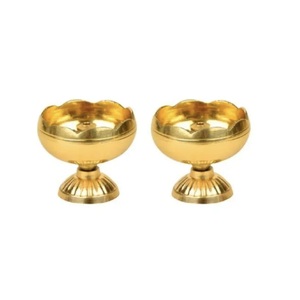 Lampe à huile en laiton artisanale traditionnelle en forme de lotus pour la décoration de la maison, idéale pour le Puja et le temple de Diwali - Product Image 3