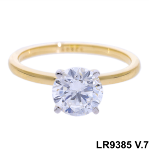 Bague de fiançailles solitaire à 6 griffes en diamant de laboratoire CVD rond certifié IGI F VS1, en or massif 14 carats plaqué rhodium, style classique - Product Image 1