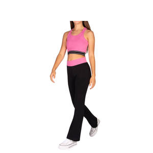Top Deportivo Corto Personalizado al por Mayor de Alta Calidad para Mujer, Transpirable, de Spandex/Poliéster, Sexy, para Gimnasio, Ropa Deportiva sin Estampado - Product Image 1