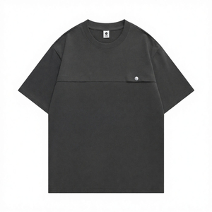 Camiseta Oversize para Hombre, 100% Algodón, Manga Corta, Cuello Redondo, Estilo Minimalista, Color Sólido, Tejido Jersey, Prenda Urbana - Product Image 1