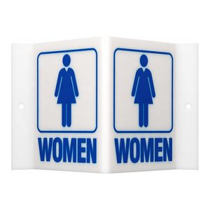 Panneau de signalisation routière réfléchissant Brady V pour femmes, imprimé UV, en plastique ou en métal, pour les zones intérieures et extérieures - Product Image 2