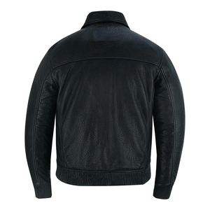 Design Your Own Winter Men's <b>Leather</b> <b>Jacket</b> with Zipper High Quality Vintage Fashion <b>Long</b> Sleeve Customizable - Product Image 2