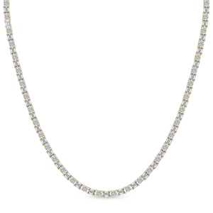 Collar de tenis de oro original con diamantes cultivados en laboratorio de corte esmeralda, elegancia oriental, disponible en oro de 10k/14k, joyería al por mayor - Product Image 3