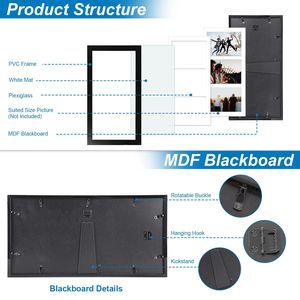 2pcs 3-Opening Wood <b>Picture</b> <b>Frame</b> 3 5x7IN Photo Collage Desktop Wall <b>Mounted</b> Display <b>Frame</b> for Home Decor Black <b>Picture</b> <b>Frame</b> - Product Image 3