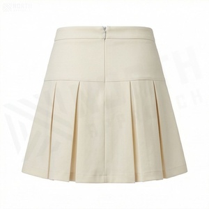 Minifalda Plisada de Cintura Alta para Mujer, Color Sólido, Cómoda, para Todas las Temporadas, Tejido de Tela - Product Image 2