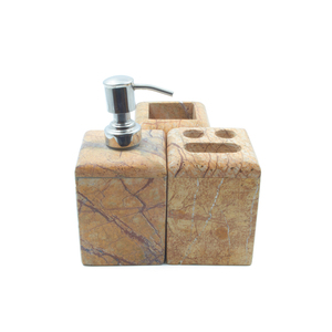 Dispensador de Jabón de Piedra Natural Premium, Juego de Decoración de Baño de Piedra Natural Hecho a Mano para Hogar y Hotel de Lujo, Precio al por Mayor - Product Image 1