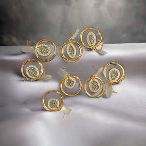 Pendientes de Pirita Dorada de Perú, Diseño de Moda, Alta Calidad, para Mujeres y Niñas - Product Image 6