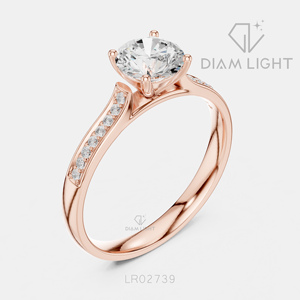 Bague de fiançailles en diamant de laboratoire certifié IGI 0,80 carat, or blanc 14 carats, taille ronde, F+ VS+, pavé, bijoux pour femmes - Product Image 4