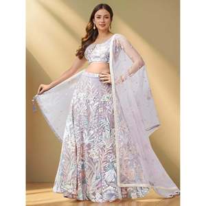 Glamorous Lavender <b>Sequins</b> Net Bridesmaid Lehenga Choli with Dupatta - Product Image 1