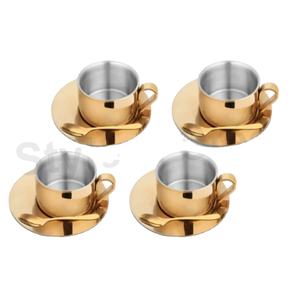 ถ้วยสแตนเลสหุ้มฉนวนผนังสองชั้นสำหรับเดินทางพร้อมที่จับอุปกรณ์สำหรับกาแฟและชาถ้วยชาพร้อมชุดถาดสำหรับใส่ชาทุกวัน - Product Image 1