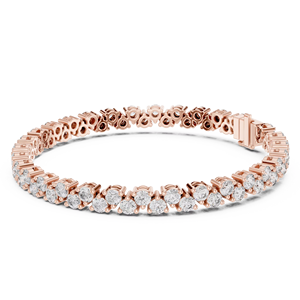 Bracelet tennis tendance en diamants ronds cultivés en laboratoire, serti en or rose 18 carats, idéal pour offrir, pour les fêtes, les mariages, le quotidien ou le bureau, pour femmes. - Product Image 1