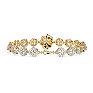Aries Jewel Designer Flower Round Cut Lab Grown Diamond 14k <b>Solid</b> <b>Gold</b> Round Brilliant Cut Tennis Bracelet Fine Jewelry Women - Product Image 3