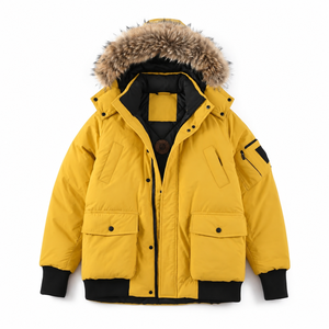 Thick Casual Loose Hooded Men's Winter Down <b>Coat</b> Breathable Zipper Closure Wind-resistant 95% Down Outdoor - Product Image 6