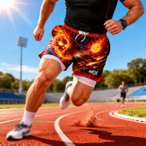 Pantalones Cortos Deportivos para Hombre, con Estampado Gráfico, de Poliéster, con Cordón Ajustable, para Gimnasio y Entrenamiento, Logotipo Personalizado, Suministro al por Mayor - Product Image 5